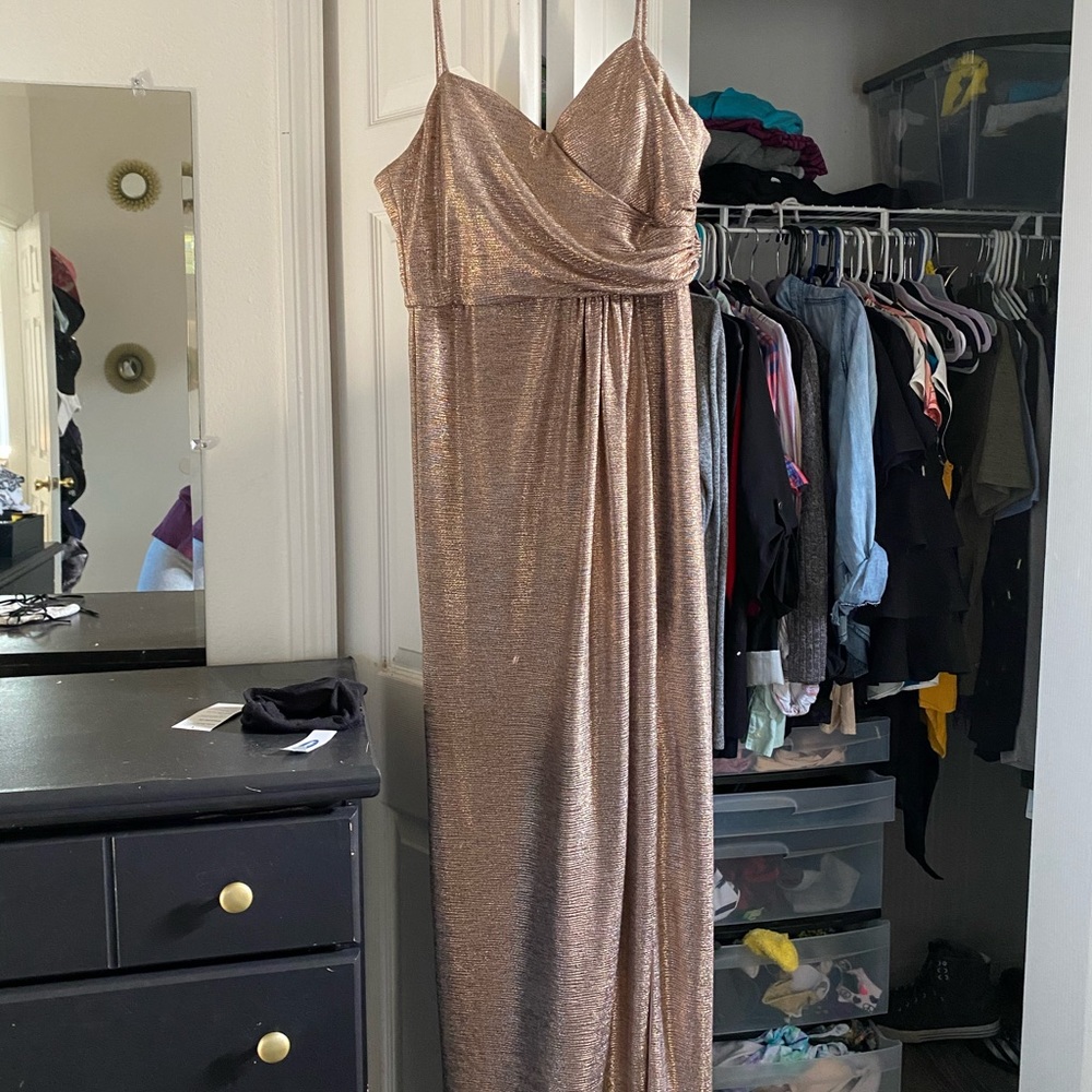 Rose gold formal maxi dress